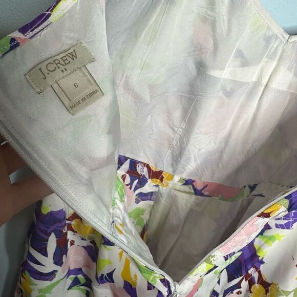 J Crew Spaghetti Strap Floral Dress Size 6 Multi Color with Pockets (K1) - Picture 6 of 9
